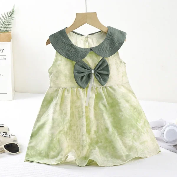New 2025 Girls Summer Thin Dress Baby Cute Bowkont Cartoon Flower Print Sleeveless Princess A-line Dresses Sundress Clothing - Image 5