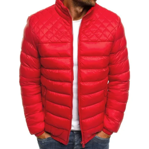 New Zipper Hooded Jacket Men's Casual Jacket 4 Colors Plus Size S-3XL Men's Fashion Autumn and Winter Puffer Cotton Coat - Image 4