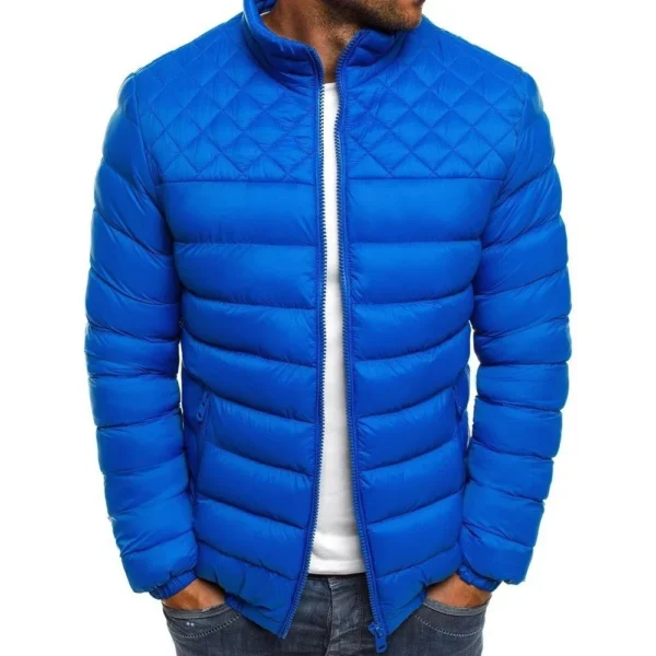 New Zipper Hooded Jacket Men's Casual Jacket 4 Colors Plus Size S-3XL Men's Fashion Autumn and Winter Puffer Cotton Coat - Image 2