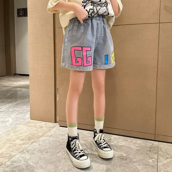 Hot Summer Baby Girls Shorts Summer Casual Denim Short Pants For 4-15 Years Toddler Girls Jeans Shorts Teen Short - Image 2