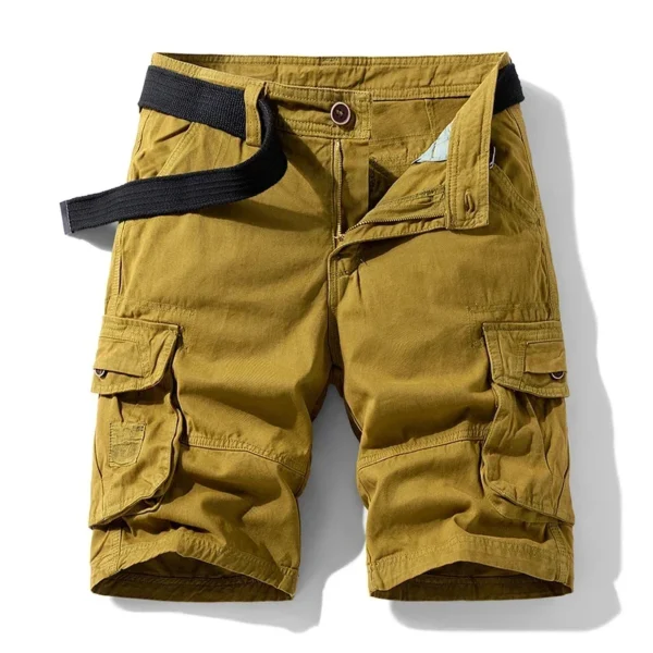 2026 summer new thin casual pants multi-pocket cargo shorts 100 straight leg loose five quarter men