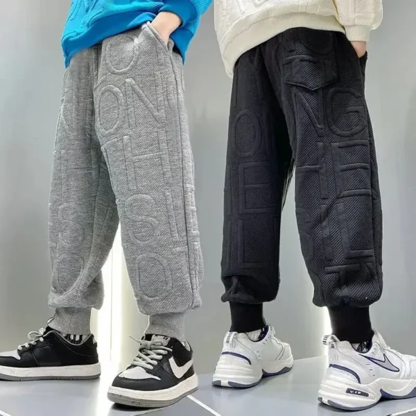 Fashion Kids Teenage Boys Spring Autumn Casual Sport Pants Fleece Trousers Jogger Pant For Children Sweatpant Boys Clothes Sets