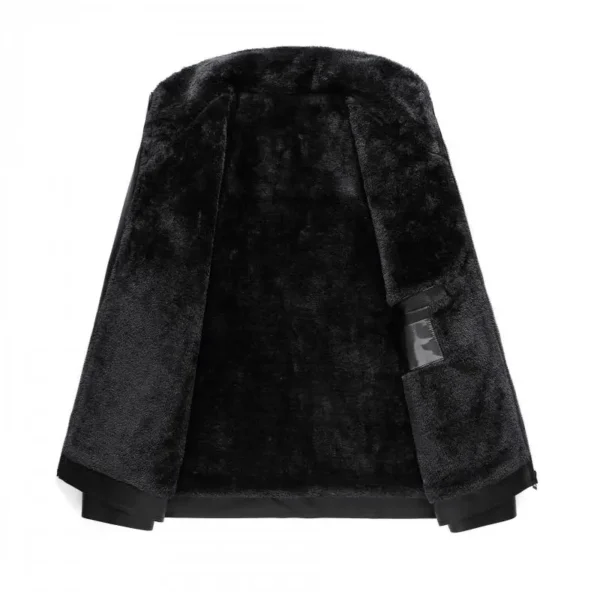 Winter Fleece Warm Leather Jacket Men Pu Business Casual Loose Thick Leather Coats Male Fashion Vintage Faux Fur Outwear Jackets - Image 3