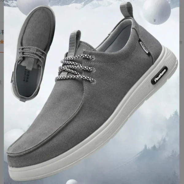 2025Men's Canvas Lightweight Shoes Fashion Breathable Mesh Sports Shoes Casual Men Vulcanized Shoes Classic Slip on Flat Loafer - Image 3