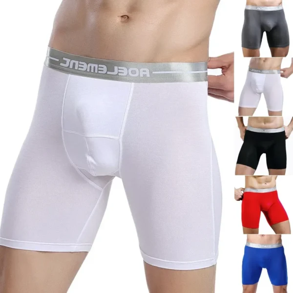 Men Modal Underwear Long Leg Briefs Soft Sport Fitness Breathable Bulge Pouchshorts Hombre Bikini Swimwear Pants - Image 6