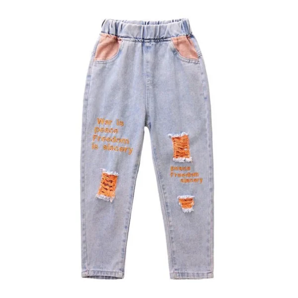 New Girls Fashion Jeans Spring Summer and Autumn Soft Casual Boutique Cotton Kawaii Girls Elegant Jean Kids Pants 3-12Y - Image 5