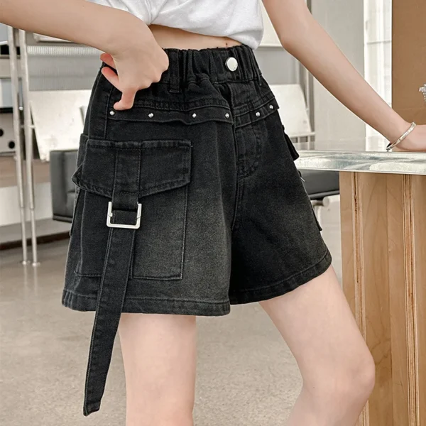 2025 Summer New Arrivals Kids Cotton Denim Shorts Teen Girls Mini Skirts Shorts Child Slim Blue Short Jeans Skirt With Shorts - Image 3