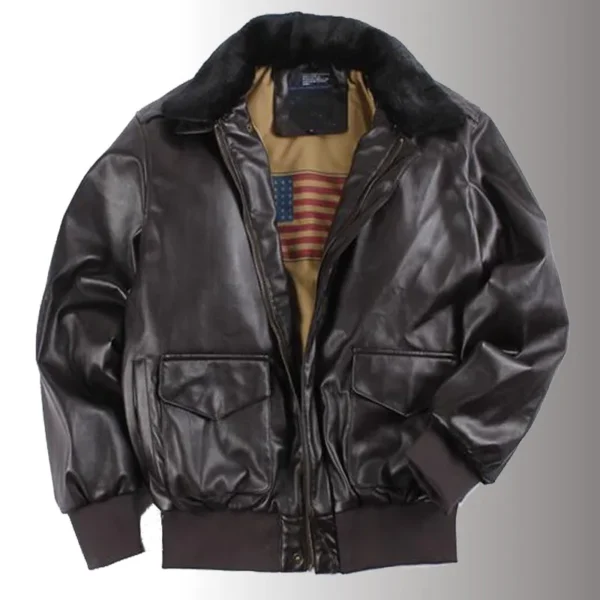 MA-1 Winter Bomber Thick Leather Jacket Men Outerwear Fur Collar Map Fleece Liner Leather Jackets Original Pilot Slim Fit Coats