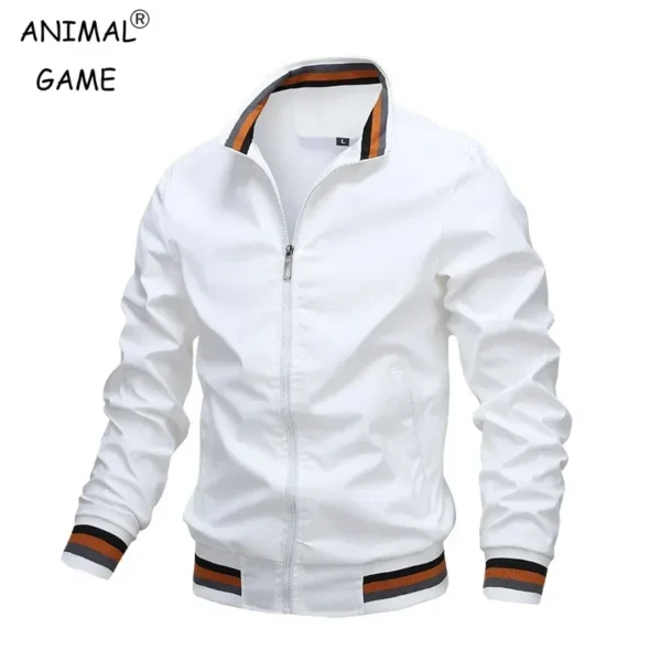 2025 Spring and Autumn men's stand collar casual zipper jacket Outdoor sports coat Men's trench jacket waterproof bomber - Image 2