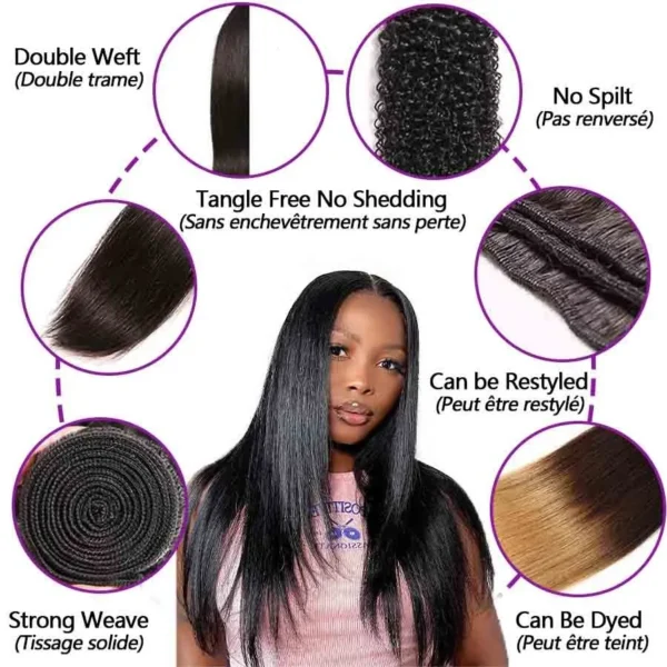 6X6 Lace Closure With 30 40 Inch Human Hair Bundles With Straight Brazilian Weave 3 Bundles With Closure Remy Hair - Image 3