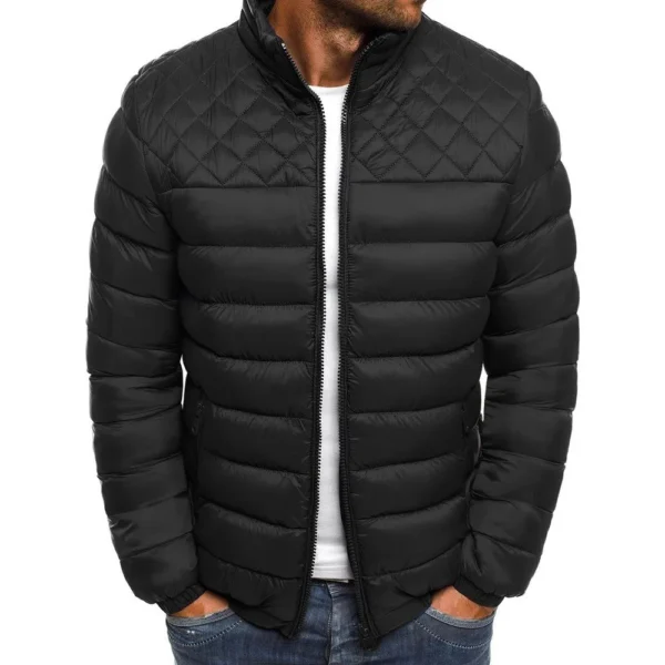 New Zipper Hooded Jacket Men's Casual Jacket 4 Colors Plus Size S-3XL Men's Fashion Autumn and Winter Puffer Cotton Coat