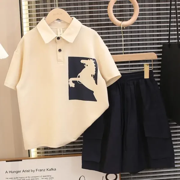 Summer Polo Shirt Set for Boy Boys' Clothes Outdoor Children Clothing 2025 Children's Sets 4 Years Kid Costume From Old 8 12 Top - Image 2