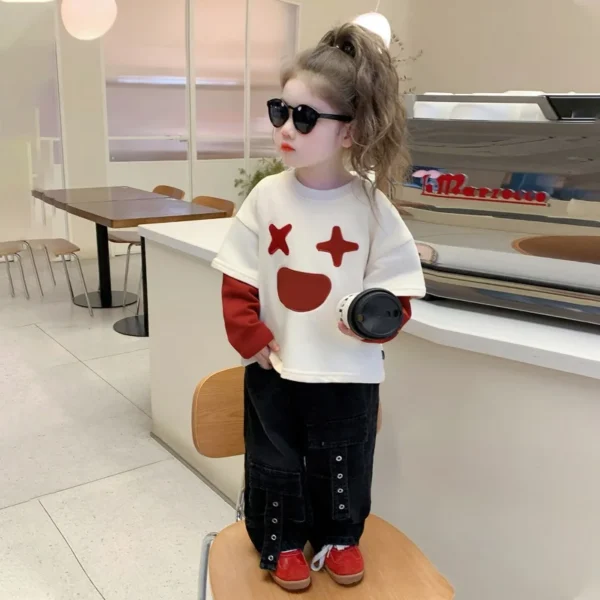 Girly Heart Ins Children Long Sleeve Hoodie Pants Set Spring Autumn 2025 Cute Fashion Shirt Clothing Tops Gifts for Kids - Image 3