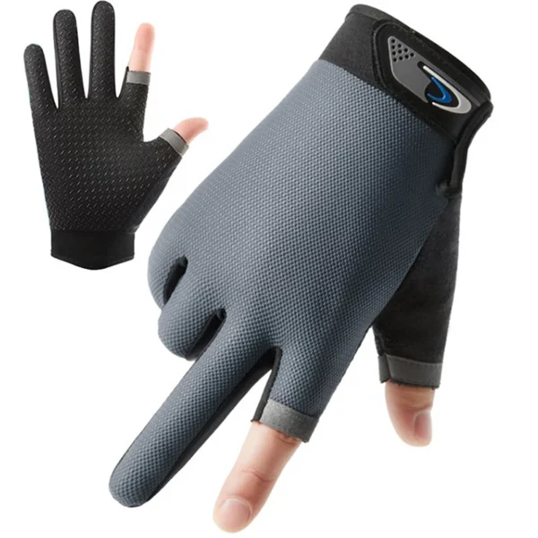 1 Pair Fishing Gloves 2 Cut Fingers Sport Cycling Men Breathable Drive Gloves Anti-slip Antiskid Fishing Wear for Fitness - Image 5
