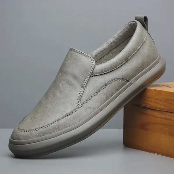 New PU Leather Shoes Brand Autumn Men Casual Shoes Handmade Loafers Comfy Moccasins Breathable Slip on Board Flats Sneakers - Image 2