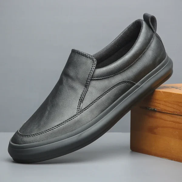 New PU Leather Shoes Brand Autumn Men Casual Shoes Handmade Loafers Comfy Moccasins Breathable Slip on Board Flats Sneakers - Image 5