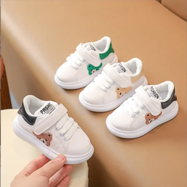 Children's Sneakers Spring Autumn Style Boys' Babies' Casual Fashionable Board Shoes Girls' Soft Soled Toddler White Shoes
