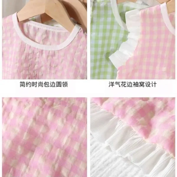2025 Summer Baby Girls Dress Kids Sleveless Dresses 1-10 Years Birthday Costume Grid Sundress Children's Clothing - Image 5