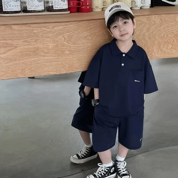 Kids' Polo Shirt T-shirt for A Boy Kid Costume 2025 Clothes Boutique Clothing 8 10 Year Old Junior Top Bottom Shorts Tees Set - Image 5
