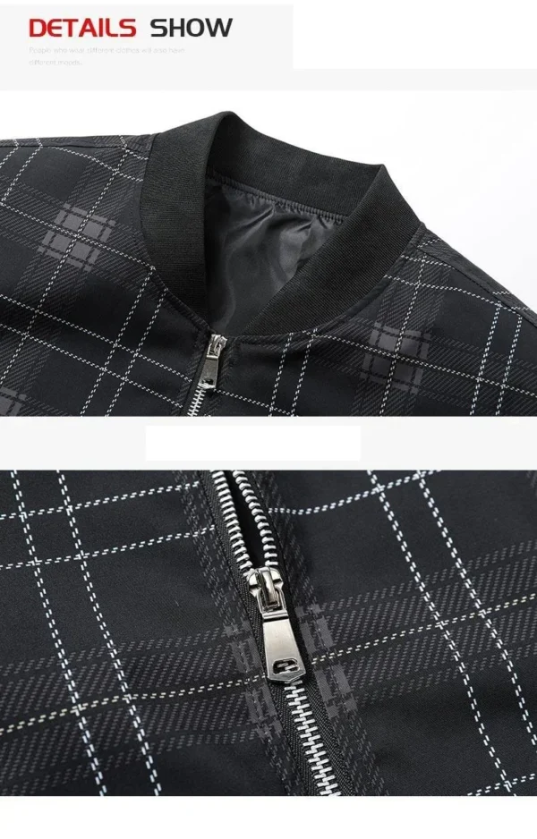 Baseball Jackets Men Autumn Striped Stand Colar Fashion Casual Man Coats High Streetwear Outweat Hip Hop Bomber Jacket - Image 5