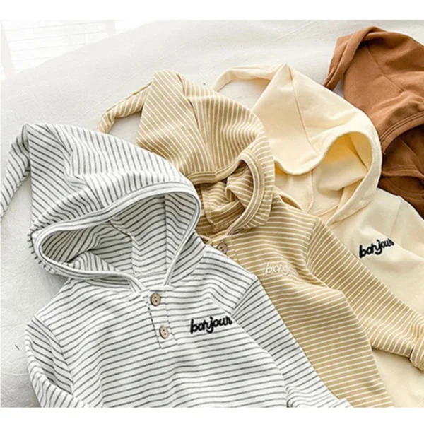 Autumn New Baby Clothes Infant Girls Hoodie Striped Boys Sweatshirts Toddler Tops Clothes - Image 3