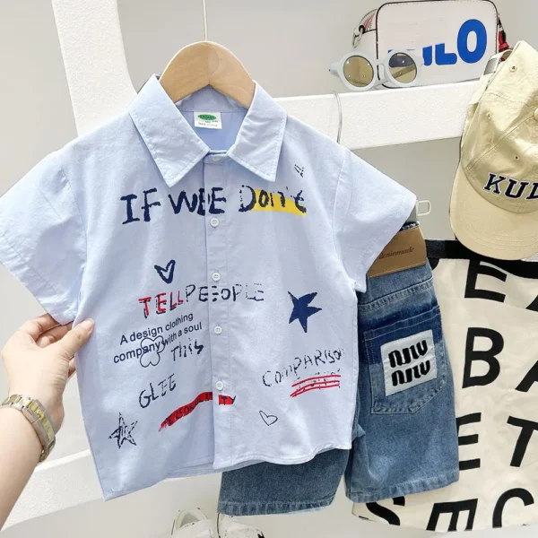 Boys Polo Shirts Summer 2025 Short-sleeve Blouse for Kids Cartoon Children Tees School Uniform Teenager Shirts Baby Clothing - Image 2