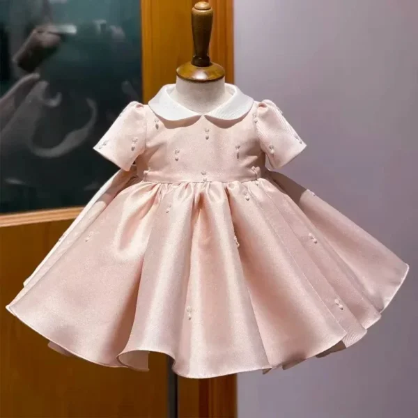 2025 First Birthday Party Outfits Luxury Sequined FluffyFor Baby Girls Infant Wedding Kid Grand Event Kids Clothes Pink Dresses - Image 3