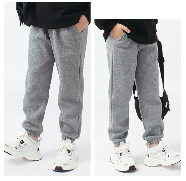 Spring Sports Pants for Kids Cotton Autumn Loose Comfortable Teen 4-14Y Children's Casual Elastic Waist Joggers Trousers - Image 3