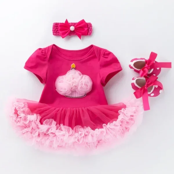 3Pcs Newborn Baby Girl Photography Clothes New Born 0-3 Months Baby Photography Shooting Photo Romper Tutu Dresses