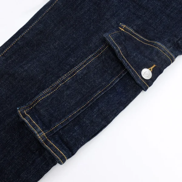 Street Designer Fashion Men Jeans High Quality Vintage Blue Straight Fit Big Pocket Denim Cargo Pants Men Brand Hip Hop Jeans - Image 4