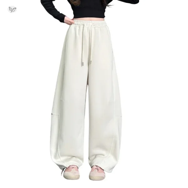Teen School Girls Wide-Leg Sweatpants Dopamine Casual Joggers Arc Pants for Kids Trendy Banana-Cut Sporty Chic Trousers Age 5-14 - Image 5