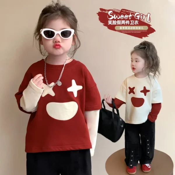 Girly Heart Ins Children Long Sleeve Hoodie Pants Set Spring Autumn 2025 Cute Fashion Shirt Clothing Tops Gifts for Kids - Image 2