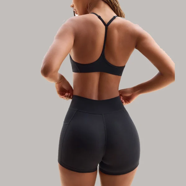 Yoga Set 2PCS Sportswear Workout Clothes Women Tracksuit Gym Legging Fitness Bra High Waist Shorts Sports Suits Athletic Wear - Image 4
