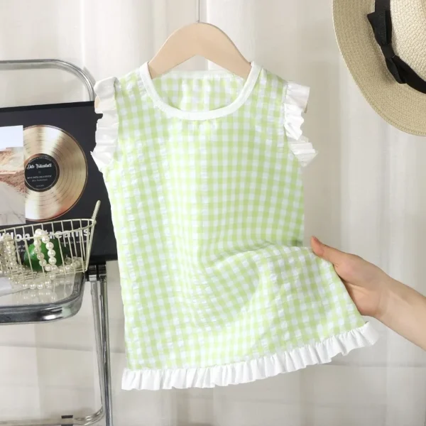 2025 Summer Baby Girls Dress Kids Sleveless Dresses 1-10 Years Birthday Costume Grid Sundress Children's Clothing - Image 4