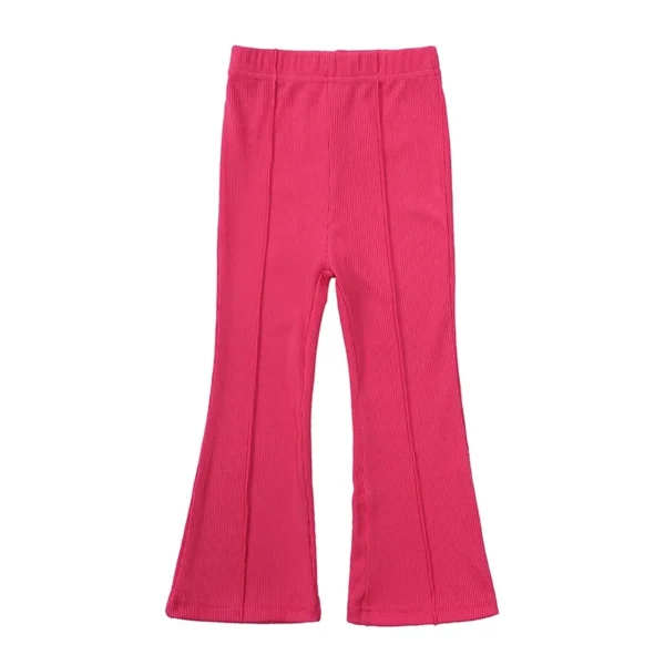2025 Summer Girls Bell Bottom Outfits 2pcs Solid Cotton T-shirt Pants Suit For Children Teenage Girls Fashion Tracksuit Clothes - Image 5