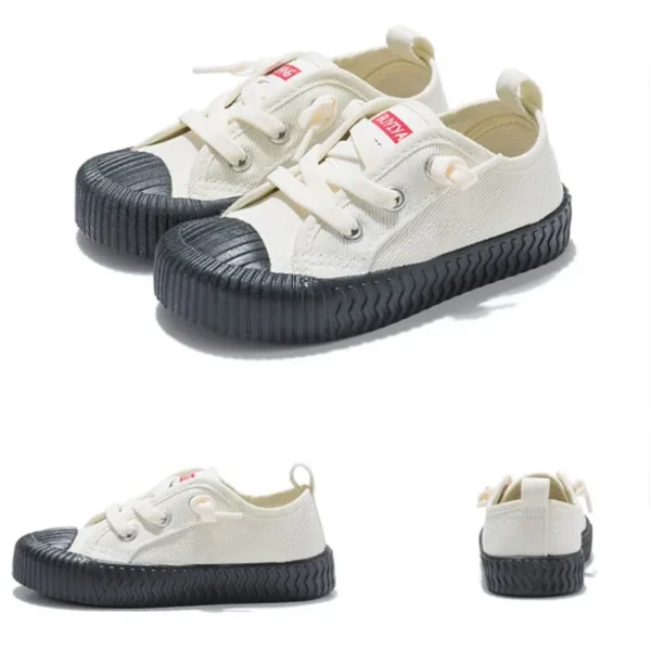 Spring Autumn New Soft soled Lace up Children's Canvas Shoes Low Top Kindergarten Indoor Boys' Girls' Baby Casual Shoes 22-31