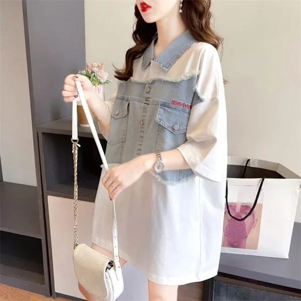 Graphic Polo Neck T Shirt for Women Woman Tshirt Summer Outfit Women's Short Sleeve T-shirt Synthetic High Quality Youth Basic - Image 6