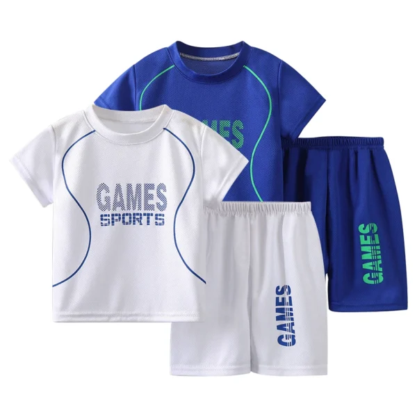 Summer Children Clothing Sports Sets Boys Girls Unisex Short Sleeve and Shorts Two Piece Suit Teenager Casual Outfits Tracksuits