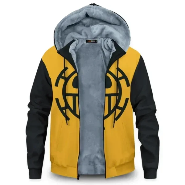 Velvet Thick Warm Winter Oversized One Piece Anime Hoodie Coat Zip Up Sweatshirt Winter Top Plus Size Boy Girl Coat Plush Jacket