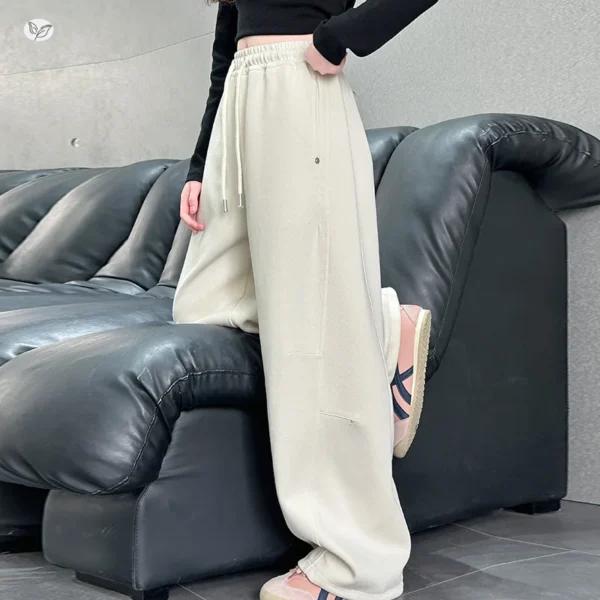 Teen School Girls Wide-Leg Sweatpants Dopamine Casual Joggers Arc Pants for Kids Trendy Banana-Cut Sporty Chic Trousers Age 5-14 - Image 4