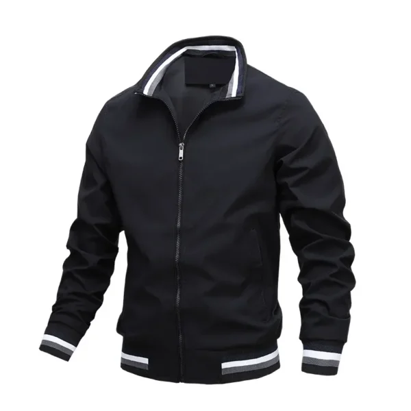 2025 Spring and Autumn men's stand collar casual zipper jacket Outdoor sports coat Men's trench jacket waterproof bomber - Image 3