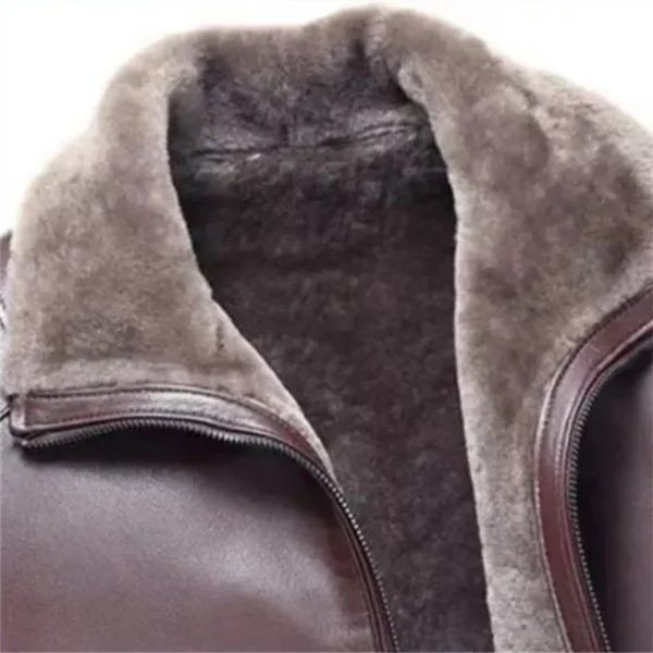 Winter Fleece Warm Leather Jacket Men Pu Business Casual Loose Thick Leather Coats Male Fashion Vintage Faux Fur Outwear Jackets - Image 6