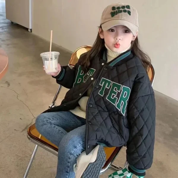 2024 New Spring Autumn Kids Boys Jacket Baseball Suit Bomber Tiny Cottons Children's Outerwear Clothing For Girls Coat Snow Wear - Image 4