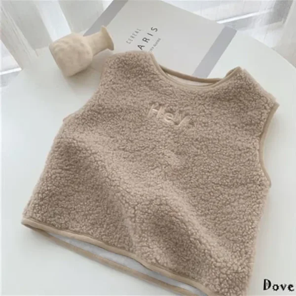 Autumn Winter Baby Lamb Wool Warm Waistcoat Girls Boys Plush Vest pullover Double Layer Child Warm Fashion Warm Coat - Image 5