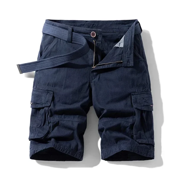 2026 summer new thin casual pants multi-pocket cargo shorts 100 straight leg loose five quarter men - Image 5
