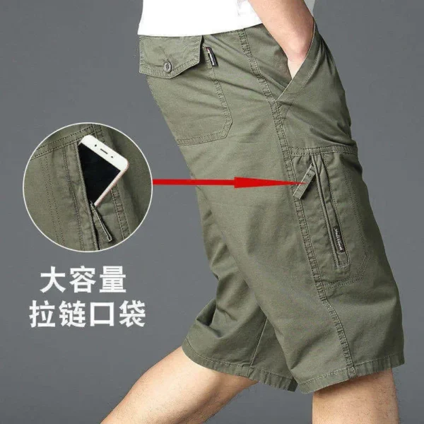 Casual Men Cargo Shorts 100Cotton Summer Soft Loose Quick-Dry Solid Joggers Streetwear Gym Sports Beach Shorts Homme Sweatpants - Image 2