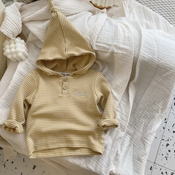 Autumn New Baby Clothes Infant Girls Hoodie Striped Boys Sweatshirts Toddler Tops Clothes - Image 5