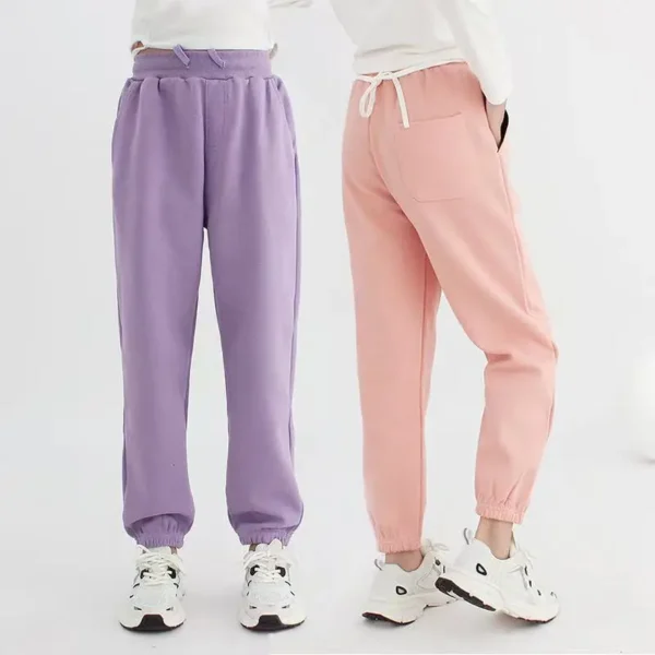 Sports Pants for Kids Cotton Autumn Loose Comfortable Teen Children's Casual Elastic Waist Joggers Trousers 4-14Years