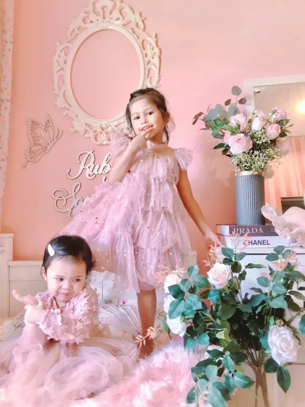 Ruffles Sequin Girls Red Christmas Dress 3 to 8 Years Elegant Kids Birthday Party Princess Dress Baby Girl Red New Year Costumes - Image 3