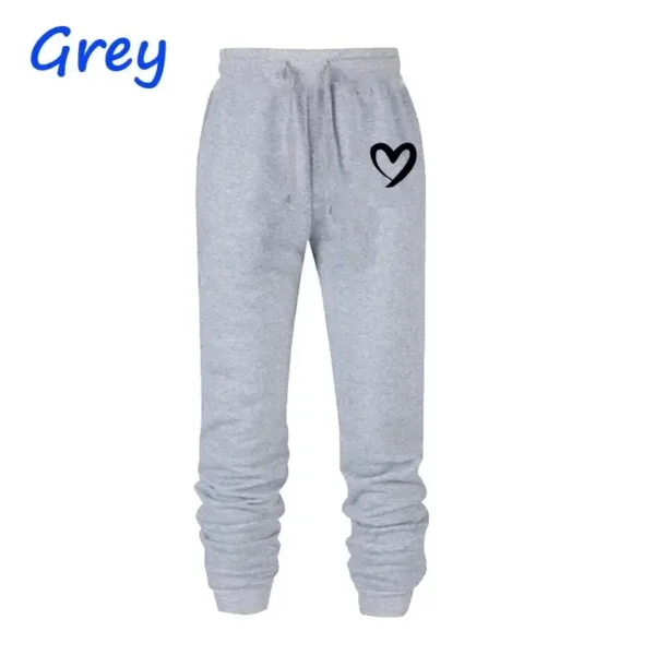 Heart Printed Women Sweatpants Autumn Winter Fleece Trousers Casual Sports Fitness Female Jogging Pants - Image 4